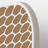 Fun Cool Mocha White Oval Honeycomb Pattern Pickleball Paddle (Links Detail)
