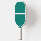 Fun Cool Modern Bold Blauwgroen Kleur Pop White St Pickleball Paddle (Links)