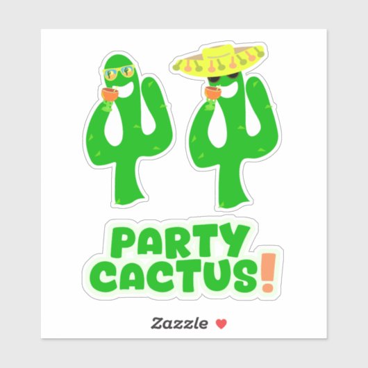 Fun Cool Party Cactus Set Stickers (Vel)