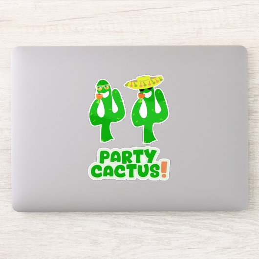 Fun Cool Party Cactus Set Stickers (Computer)
