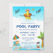 Fun Cool Pool Party Birthday Kaart (Voorkant)