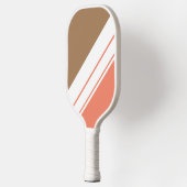 Fun Cool Retro Oranje Light Brown Stripes Pickleball Paddle (Links)