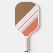 Fun Cool Retro Oranje Light Brown Stripes Pickleball Paddle (Achterkant)