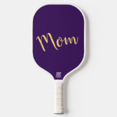 Fun Cool Vibrant Elegant Dark Paars "Mam" Script Pickleball Paddle (Voorkant)