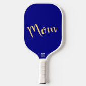 Fun Cool Vibrant Elegant Royal Blue "Mam" Script Pickleball Paddle (Achterkant)