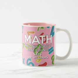 Fun Cool Wiskunde Quote Girly Pink Tweekleurige Koffiemok
