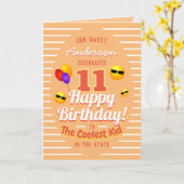 Fun Coolest Kind Birthday Sun Emojis and Balloons Kaart (Gele Bloem)