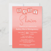 Fun Coral Ombre BABY blokkeert Genderneutraal Kaart (Voorkant)