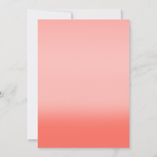 Fun Coral Ombre BABY blokkeert Genderneutrale Show Kaart (Achterkant)