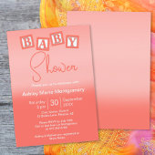 Fun Coral Ombre BABY blokkeert Genderneutrale Show Kaart