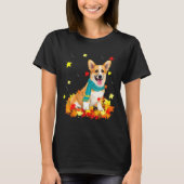 Fun Corgi Thanksgiving Autumn Dog T-shirt (Voorkant)