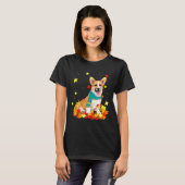 Fun Corgi Thanksgiving Autumn Dog T-shirt (Voorkant volledig)