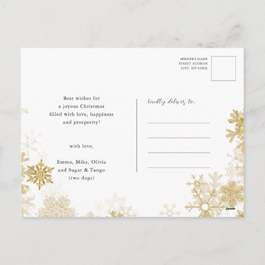 Fun Corgi Wishing Merry and Safe Kerstmis Simple Feestdagenkaart (Achterkant)