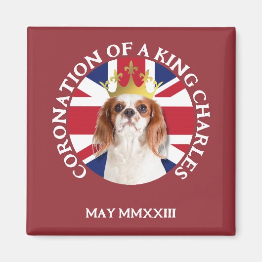 Fun CORONATION OF A King Charles Spaniel Magneet (Voorkant)