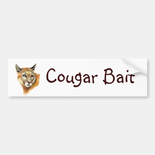 Fun "Cougar Bait" met Waterverf Animal Bumpersticker (Voorkant)