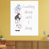 Fun Counting Sheep tot ik slaap Quote Canvas Afdruk (Insitu (Woonkamer))