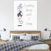 Fun Counting Sheep tot ik slaap Quote Canvas Afdruk (Insitu (Slaapkamer))