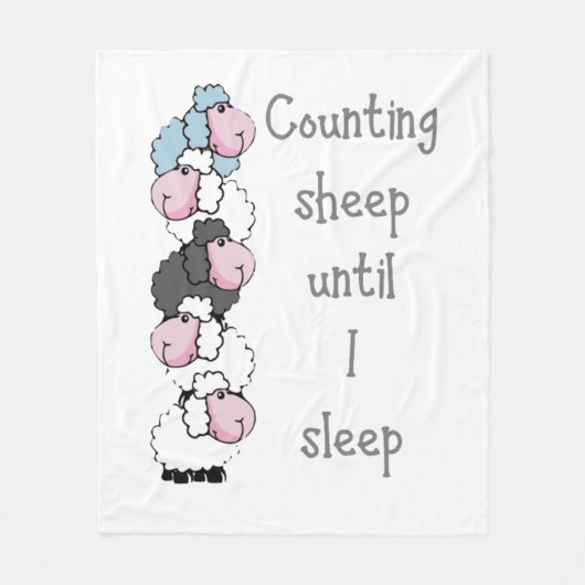 Fun Counting Sheep tot ik slaap Quote Fleece Deken (Voorkant)
