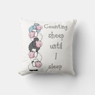 Fun Counting Sheep tot ik slaap Quote Fun Kussen