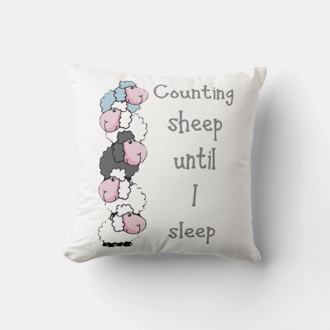 Fun Counting Sheep tot ik slaap Quote Fun Kussen (Voorkant)