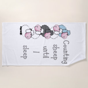Fun Counting Sheep tot ik slaap Quote Fun Strandlaken