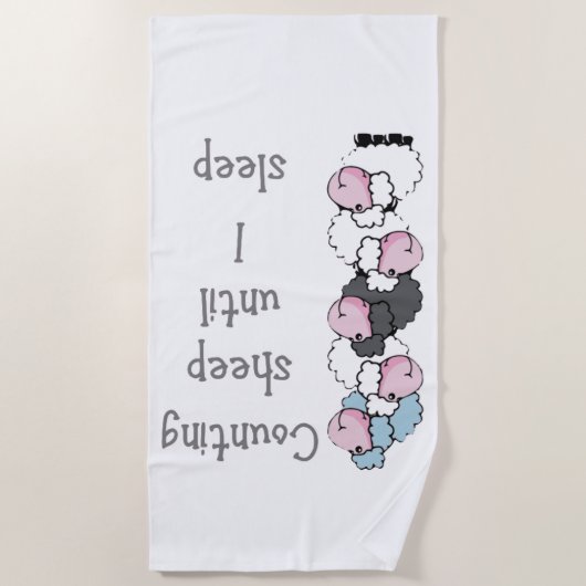 Fun Counting Sheep tot ik slaap Quote Fun Strandlaken (Voorkant)