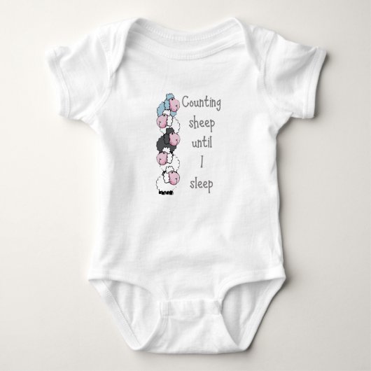 Fun Counting Sheep tot ik slaap Quote Romper (Voorkant)
