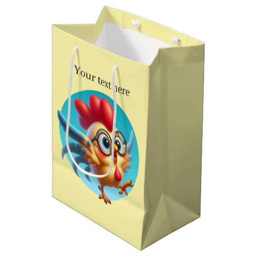 Fun Country kippenliefhebbers Medium Cadeauzakje (Voorkant Gekanteld)
