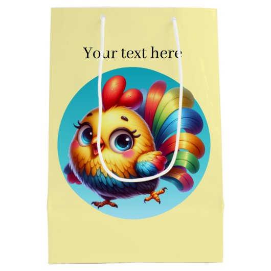 Fun Country kippenliefhebbers Medium Cadeauzakje (Achterkant)