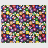 Fun Country Style Checkered Billiards Pattern Cadeaupapier (Vlak)