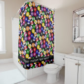 Fun Country Style Checkered Billiards Pattern Douchegordijn (In situ)