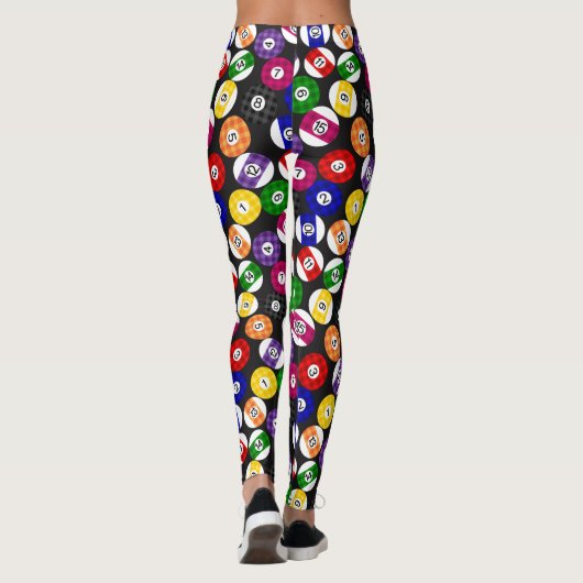 Fun Country Style Checkered Billiards Pattern Leggings (Achterkant)