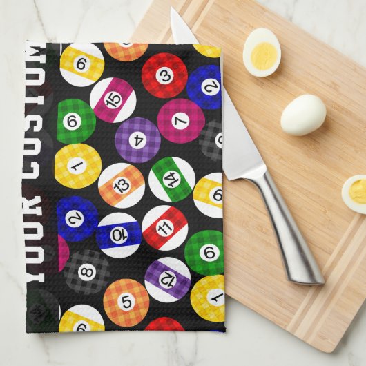 Fun Country Style Checkered Billiards Pattern Theedoek (Quarter Fold)