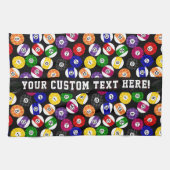 Fun Country Style Checkered Billiards Pattern Theedoek (Horizontaal)