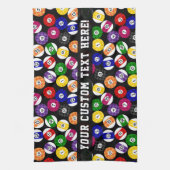 Fun Country Style Checkered Billiards Pattern Theedoek (Verticaal)