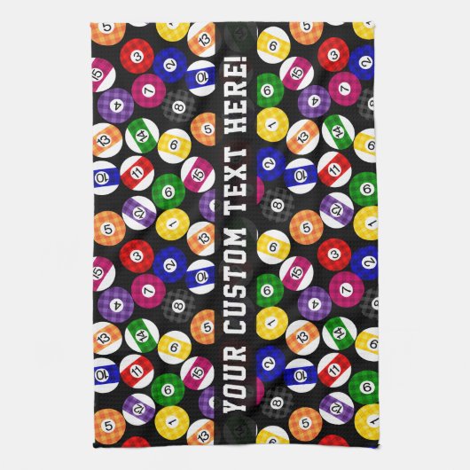 Fun Country Style Checkered Billiards Pattern Theedoek (Verticaal)