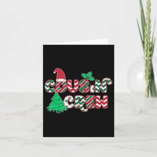 Fun Cousin-kerst met bemanning Kaart (Voorkant)