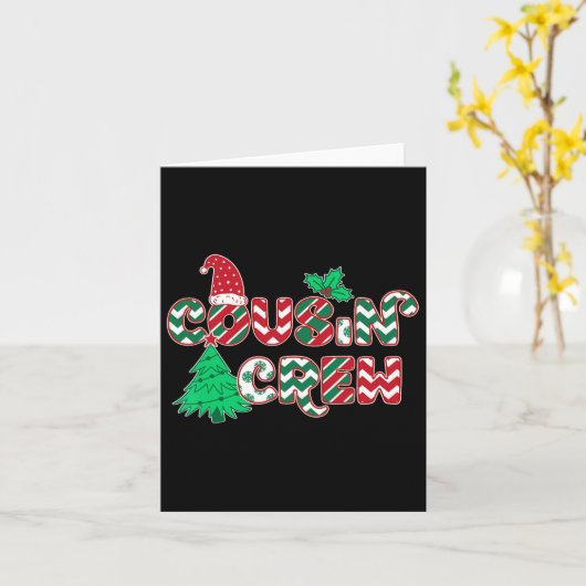 Fun Cousin-kerst met bemanning Kaart (Gele Bloem)