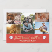 Fun Covid Quarantine FUN Toilet Paper Retro Red Feestdagenkaart (Voorkant)