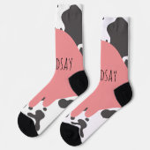 Fun Cow Roze Naam Patroon Sokken (Links)