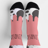 Fun Cow Roze Naam Patroon Sokken (Top)