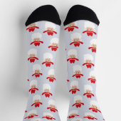 Fun Cowboy Santa Claus Western Christmas Blue Sokken (Top)