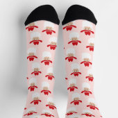 Fun Cowboy Santa Claus Western Christmas Pink Sokken (Top)