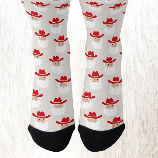 Fun Cowboy Santa Claus Western Christmas Sokken