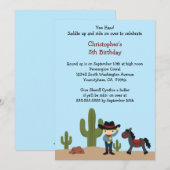 Fun cowboy westerne jongen's verjaardagsfeest uitn kaart (Voorkant / Achterkant)