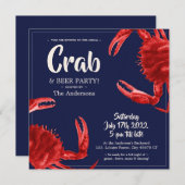 Fun Crab Boil Dark Blue Summer Party - Aangepast Kaart (Voorkant / Achterkant)