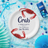 Fun Crab Boil White Summer Custom Papieren Bordje (Feest)