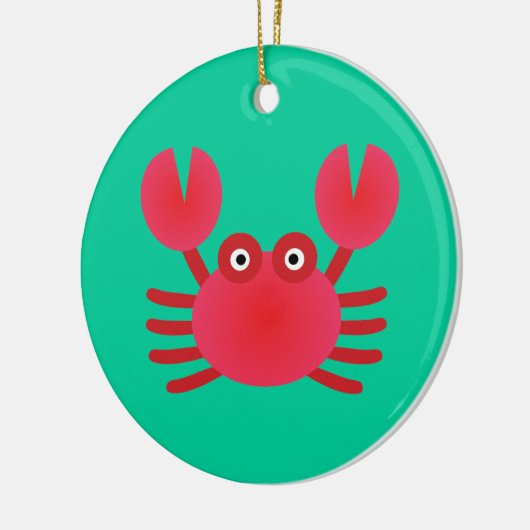 Fun Crab Keramisch Ornament (Links)