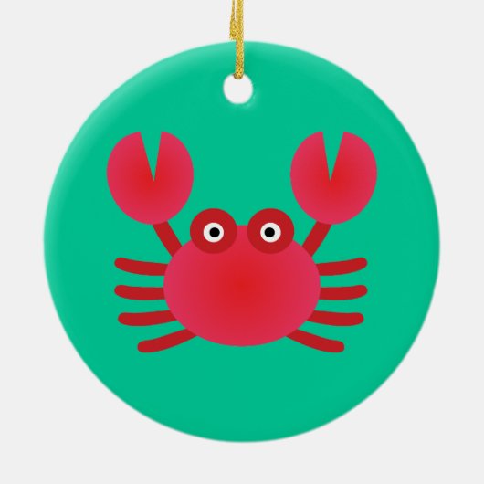 Fun Crab Keramisch Ornament (Achterkant)