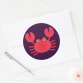 Fun Crab Ronde Sticker (Envelop)
